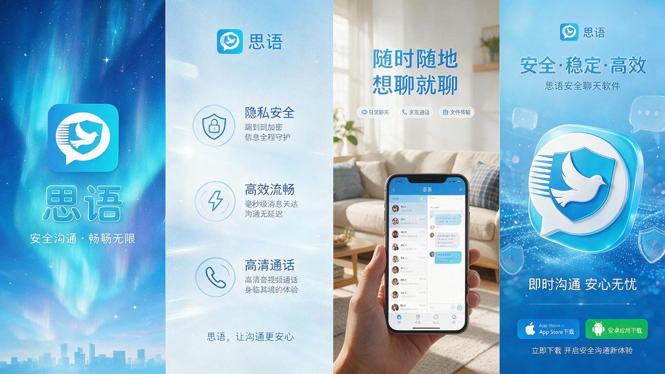 思语聊天软件功能展示：隐私安全、高效流畅、高清通话